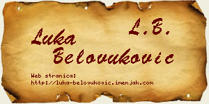 Luka Belovuković vizit kartica